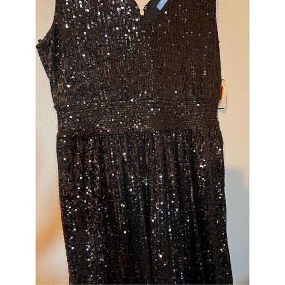 Draper James RSVP Women's 6 All Over Sequin Mini Dress Black Sparkle Cocktail - Picture 4 of 13